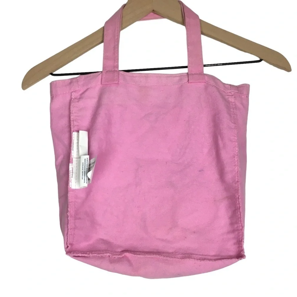 MINNIE MOUSE Mini Tote Bag Canvas Book Bag Flowers Floral Dot Pink Orange Disney